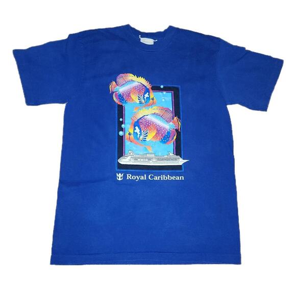 VIntage 90s Royal Caribbean Tropical Fish Single Stitch TSHIRT - Picture 1 of 4